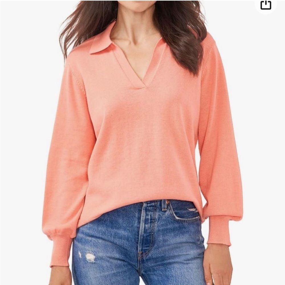 Vince Camuto Ladies Pullover Collared Lightweight Sweater Size Large